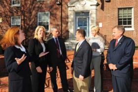 Republican Town Officials outside Town Hall